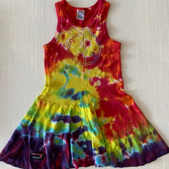 Denny’s Other - DENNYS Tie-Dye Dress with Studded Peace Sign